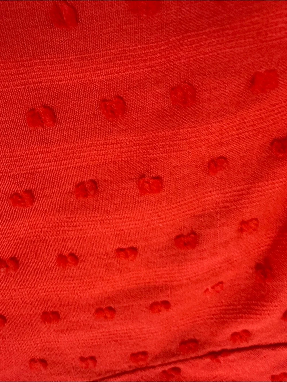 J. Crew Vibrant Red Textured V-Neck Blouse
